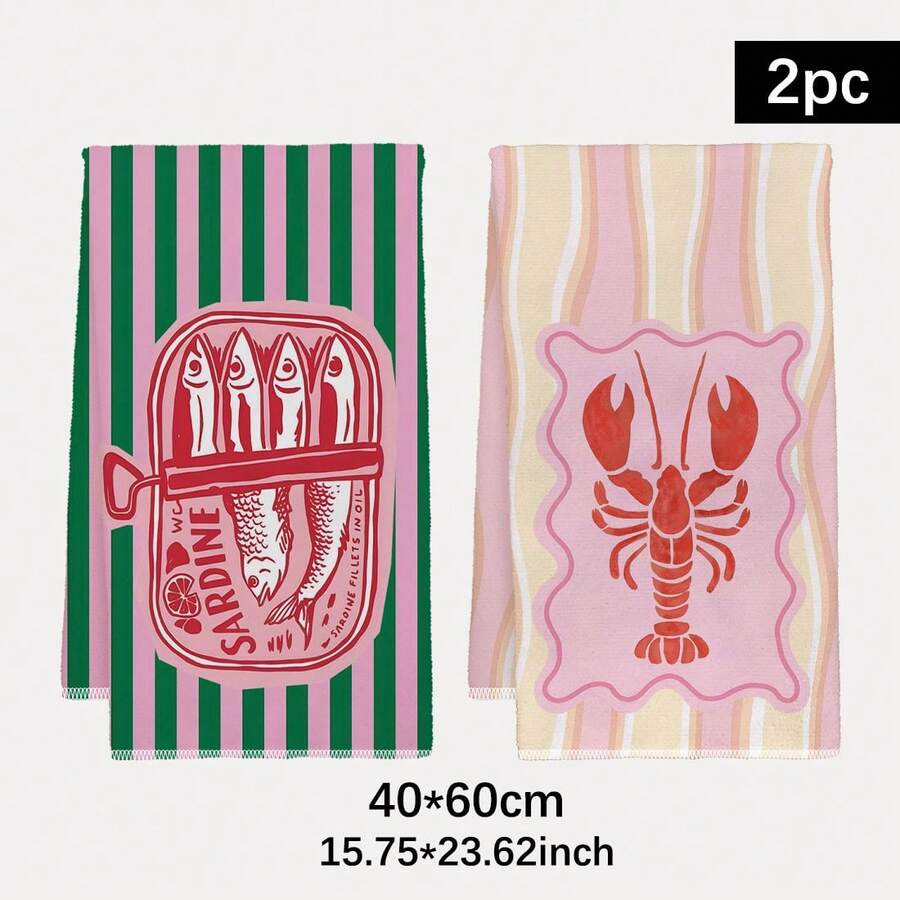 2Pcs, Pink and Green Striped S - огляд і ціна Home Cooking Cookbook